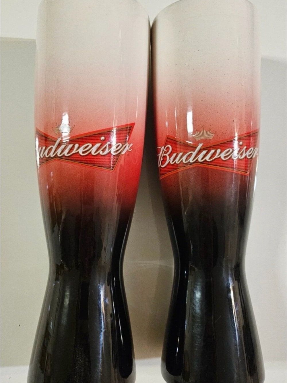 *VINTAGE* 2007 Budweiser Ombré Pilsner Beer Glasses ~ Set of 2 ~ NEW